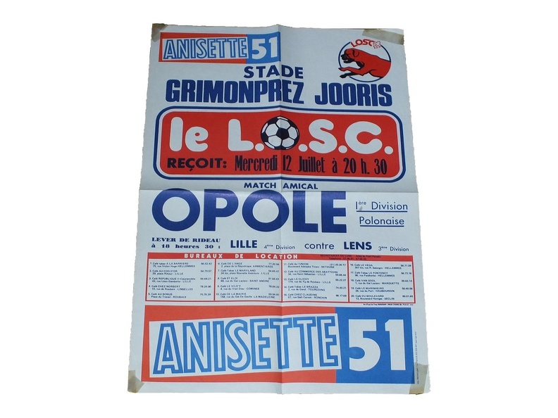 Affiche foot LILLE LOSC OPOLE 1978/1979