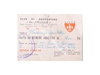Carte abonné foot LILLE LOSC supporters 1949/1950